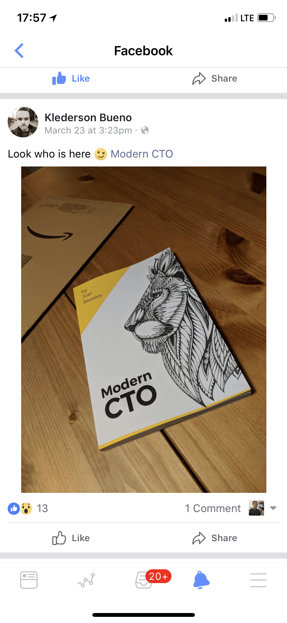 Modern CTO book on a table