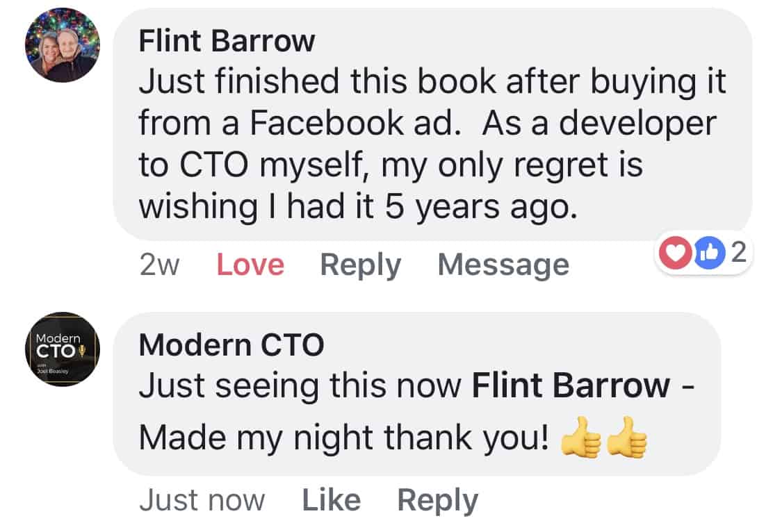 Readers discussing Modern CTO
