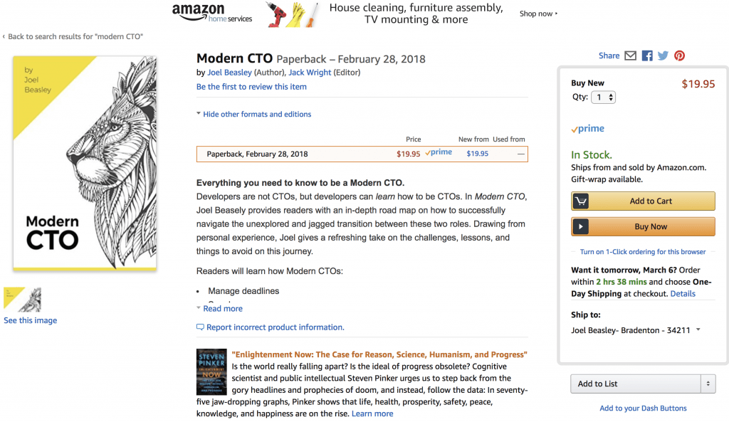 Modern CTO book on Amazon